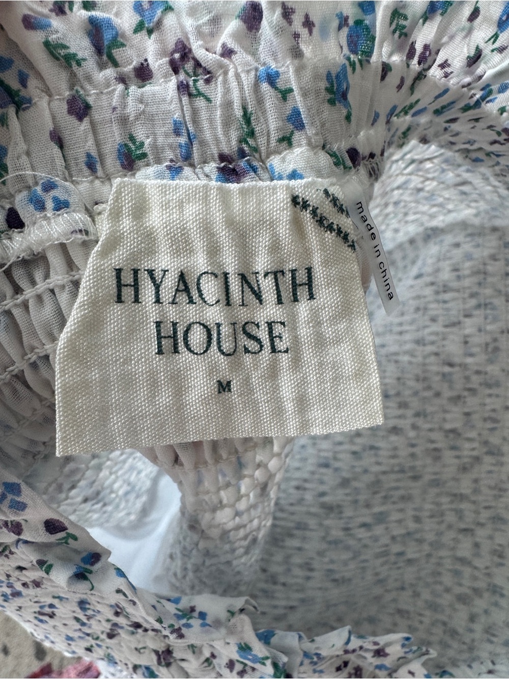 Hyacinth House Blue Floral Smocked Midi Skirt Medium Cottagecore NWT - Picture 4 of 5